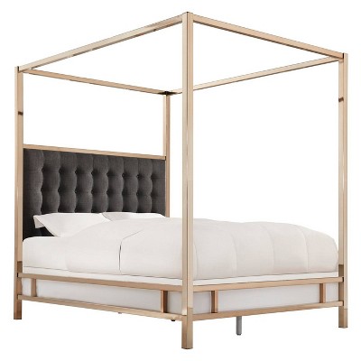 Manhattan Champagne Gold Canopy Bed - Inspire Q