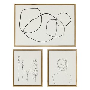 Kate and Laurel Sylvie Going in Circles and Minimalist Woman Framed Canvas Set by Teju Reval of SnazzyHues - 1 of 4