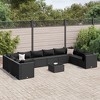 vidaXL Patio Lounge Set Black PE rattan Large UV-resistant materials - 2 of 4