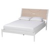 Baxton Studio Louetta Platform Bed with Carved Contrasting Headboard White/Natural Brown - image 2 of 4