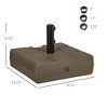 Gulches 88 lbs. Fillable Square Umbrella Base with Steel Holder - Brown, Reversible, Fits 1.25", 1.5" or 2" Poles - 3 of 4