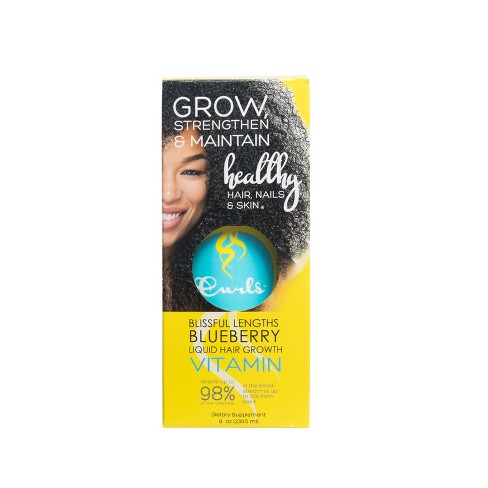 Curls Blissful Lengths Hair Growth Vitamin Supplement Liquid Blueberry Flavor 8 Fl Oz Target