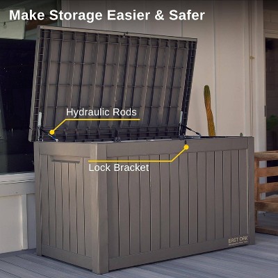 Gray 230 Gallon Lockable Weather-Resistant Plastic Deck Box