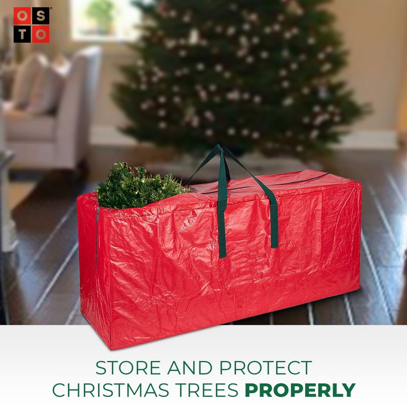 OSTO Waterproof Artificial Christmas Tree Storage Bag for Disassembled Trees up to 7.5 Feet 48x15x20 Inch, 2 of 5