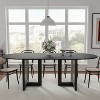 PexFix 79" x 33.5" Farmhouse Kitchen Dining Room Table Home Furniture Oval Black Kitchen Table with Rattan Woven Legs for Kitchen Bar Living Room - 4 of 4