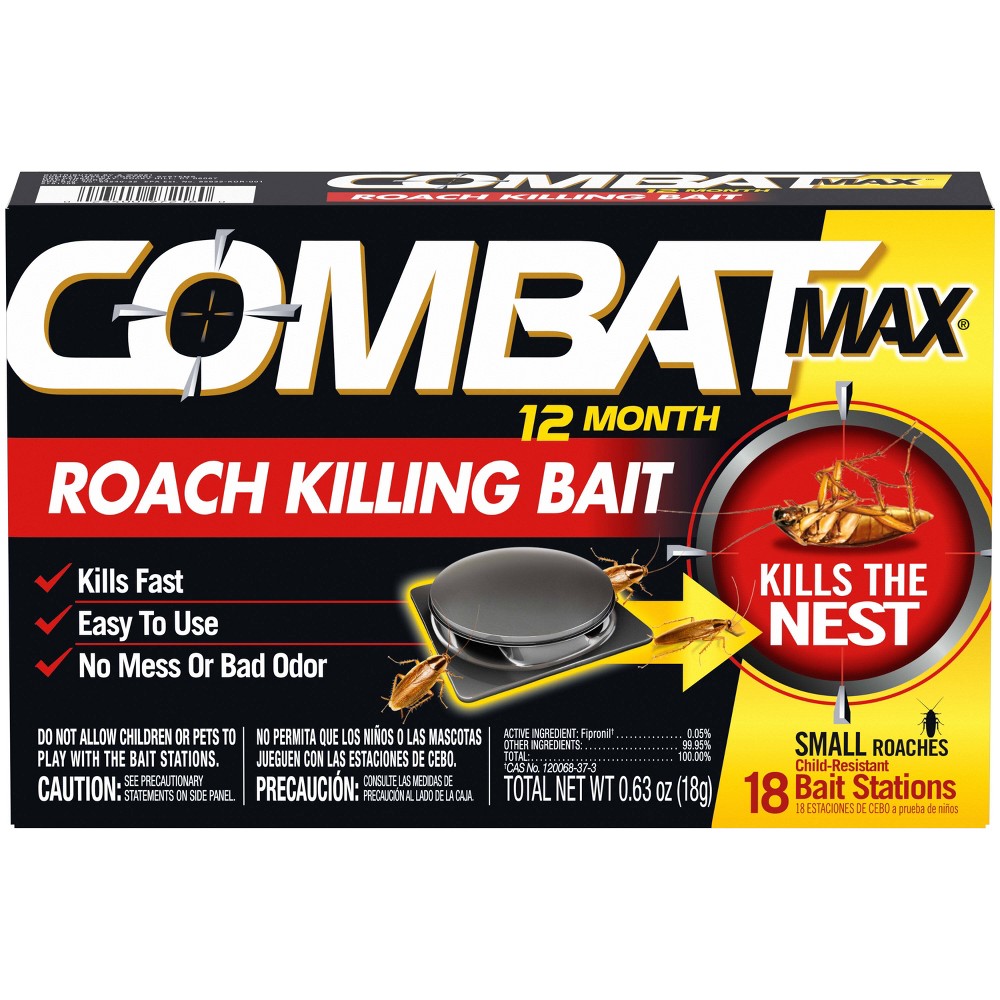 UPC 023400972180 product image for Combat Max 12 Month Roach Killing Bait Small Roach Bait Station - 18ct: Indoor & | upcitemdb.com