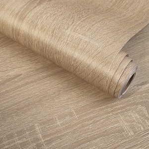 Light Brown Wood Grain Wallpaper Roll Peel & Stick Waterproof Self Adhesive Vinyl Contact Paper for Furniture - 1 of 4