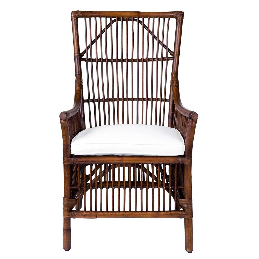 Photos - Dining Table Walton Rattan Occasional Chair Brown - East At Main: Handcrafted, Coastal Farmhouse Design, No Assembly Required