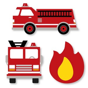 Big Dot of Happiness Fired Up Fire Truck - DIY Shaped Firefighter Firetruck Baby Shower or Birthday Party Cut-Outs - 24 Count - 1 of 4