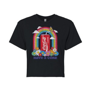 Women's - Coca-Cola - Have A Coke Rainbow Cropped Graphic T-Shirt - 1 of 4