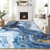 8x10 Blue Area Rug, Modern Abstract Machine Washable Carpet, Soft, Non-Slip, Stain-Resistant, Low Pile for Bedroom Dining Baby Room - 3 of 4