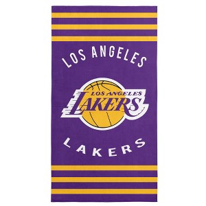 Los Angeles Lakers NBA Stripes Beach Towel 30 x 60 inches - 1 of 4