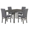 5 PCS Dining Table Set Dining Set with 4 Upholstered Dining Chairs,  Rustic, Farmhouse, Antique-ModernLuxe - 4 of 4