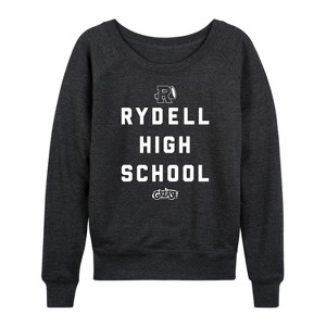 Women's - Grease - Rydell High School Lightweight French Terry Wide Neck Long Sleeve Shirt - 1 of 4
