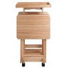 6pc Snack Table Set - Natural - Winsome: Hardwood Construction, Foldable with Wheeled Storage Frame - image 3 of 4