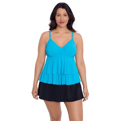 Women's Trimshaper Leona Tankini Swimsuit - Turquoise : Target