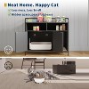 Cat Litter Box Enclosure with Metal Frame and Dual Storage Shelves, Modern Hidden Litter Box Furniture Indoor Cat House, Side Table Style - 4 of 4