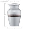 Reminded  Small Cremation Keepsake Urns for Human Ashes, Stripe Miniature Urn Set with Velvet Case and Bags - 4 of 4