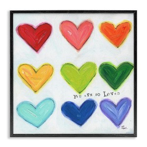 Stupell Industries You Are So Loved Rainbow Hearts, 12" x 12" - 1 of 4