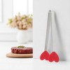 Unique Bargains Pcs Food Tongs Heart-Shaped Ice & Food Tongs Dishwasher Safe Stainless Steel Silicone 5 Inch 1 Pcs - 2 of 3