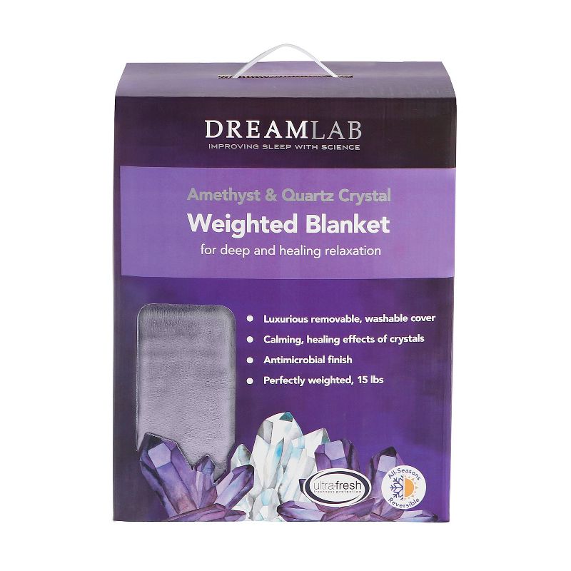 Crystal Reversible 15lbs Weighted Blanket with Removable Cover - DreamLab, 5 of 13