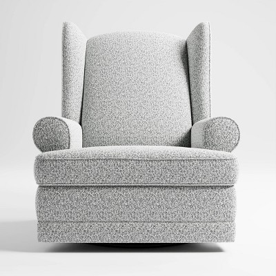 Salt and Pepper Boucle Swivel Recliner with USB Port