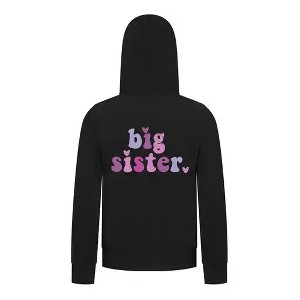 Everyday Kids Big Sister Girls Zip Up Hoodie – Cute Colorful Sibling Sweatshirt - 1 of 4