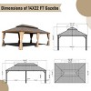 14x22FT Outdoor Gazebo Aluminum with Frame, Galvanized Steel Roof, Netting and Curtains for Shade-Maison Boucle - 3 of 4