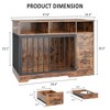 Whizmax 48" Farmhouse Dog Crate Furniture - Kennel Table with Storage Drawers & Food Bowl, Heavy Duty Pet Crate for Medium/Small Dogs - 2 of 4