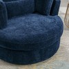 Hrinhom 42"W Chenille Upholstered Swivel Accent Chair with Pillows and Half-Moon Storage Ottoman - 4 of 4
