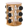 ELLE Decor 12-Jar Spice Rack Organizer, Black and Wood in Multicolored - 3 of 4