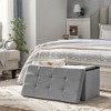 SONGMICS 30" Storage Ottoman Bench Ottoman with Storage Footstool Hold up to 660 lb for Bedroom Living Room - 2 of 4