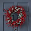 29 Inch Artificial Berries Eucalyptus Wreath Decoration, Realistic Faux Eucalyptus Leaves Wreaths - 3 of 4