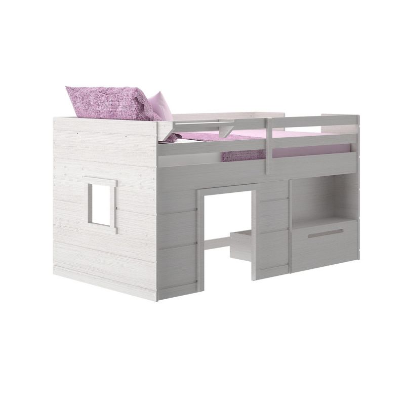 Max & Lily Loft Bed Twin Size Solid Wood Platform Bed Frame for Kids with Storage Drawer, 1 of 7