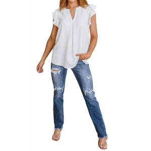 Women's Someday Maybe Flutter Sleeve Top - ZENANA - 1 of 4