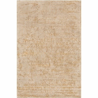 Mark & Day Calais 6'x9' Rectangle Tufted Indoor Area Rugs Light Beige: Modern Handwoven Stripe Viscose for Living Room