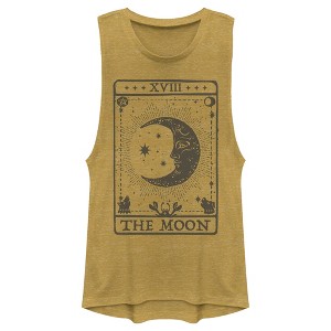 Juniors Womens Lost Gods The Moon Tarot Card Festival Muscle Tee - 1 of 4