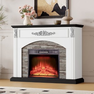 44" Farmhouse Fireplace Mantel With Heater - 1 of 3