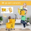 Mop Bucket with Wringer on Wheels for Floor Cleaning, 38 Quart Down Press Wringer with Handle - 4 of 4