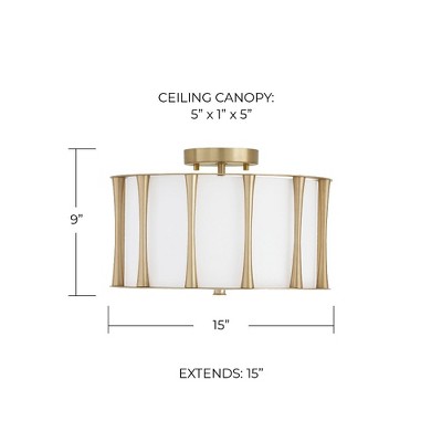 Capital Lighting Bodie 3 - Light Semi-Flush Mount in  Matte Brass