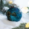 TopComfy Decorative Object Glass Christmas Ball Ornaments Glitter Painted Set for Holiday Decor, Blue, 4.7"*4.7"*4.7" - 4 of 4