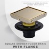WOWOW Square Shower Drain 6 Inch Floor Drain with Tile Insert Grate 304 Stainless Steel with Hair Strainer - 3 of 4