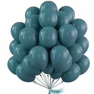PartyWoo Balloons Slate Blue Dusty Green 12 Inch 50 pcs - 1 of 4