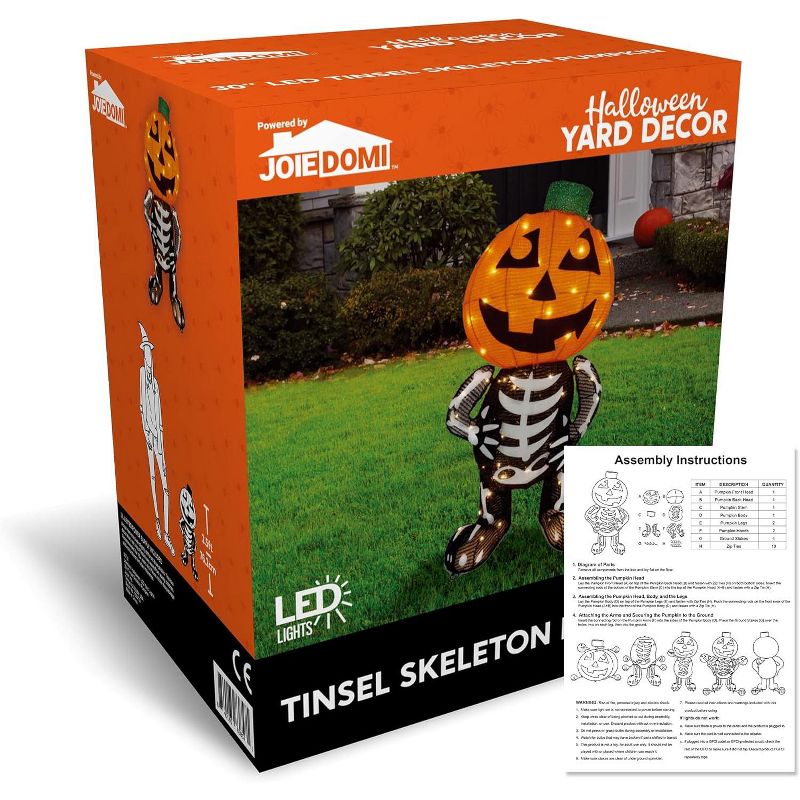 Joiedomi 2.5ft Collapsible Pumpkin Skeleton, 5 of 6