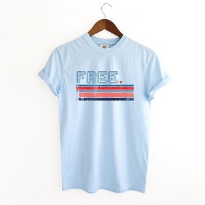 Simply Sage Market Women's Free Stripes Retro Short Sleeve Garment Dyed Tee - 1 of 4