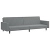 vidaXL 2-Seater Sofa Bed Light Gray Velvet - 2 of 4