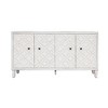 Modern Wooden Sideboard With 4 Doors, Buffet Server Cabinet With Adjustable Shelves And Square Metal Handles For Living Room, White Wash - 4 of 4