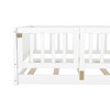Sapphtopaz Twin Size Floor Bed for Kids with Fence and Door, Wood Kids Floor Bed Frame for Children's Playroom, Bedroom, Nursery - 3 of 4