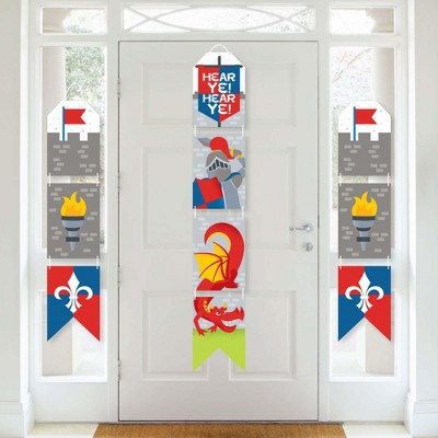 Big Dot of Happiness Calling All Knights and Dragons - Hanging Vertical Paper Door Banners - Medieval Birthday Party Wall Decor Kit -Indoor Door Decor