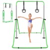 VisioGear Kids Gymnastic Bar, Multi-Functional Adjustable Height Children's Horizontal Gymnastic Bar With Bear Rings, Green, 39"*57"*51" - 4 of 4